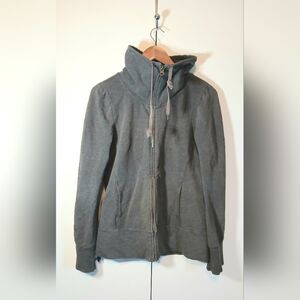 Jacob Connexion Gray Cowl Neck Zip-Up Sweater | Women’s L | Cotton Blend